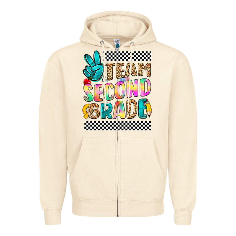 Team Second Grade Zipper Hoodie by NancyCooperArtShop | Teevron
