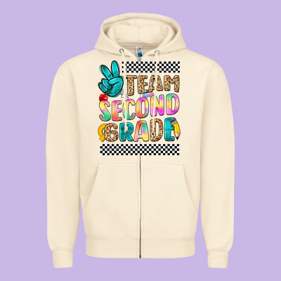 Team Second Grade Zipper Hoodie Designed By Nancycooperartshop