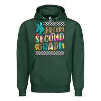 Sports Green team second grade Zipper Hoodie - NancyCooperArtShop