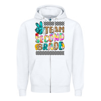 White team second grade Zipper Hoodie - NancyCooperArtShop