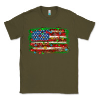 Army Green Christmas american flag Classic Tee - NancyCooperArtShop