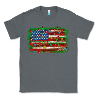 Charcoal Heather Christmas american flag Classic Tee - NancyCooperArtShop