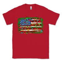 Red Christmas american flag Classic Tee - NancyCooperArtShop