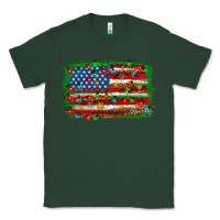 Sports Green Christmas american flag Classic Tee - NancyCooperArtShop