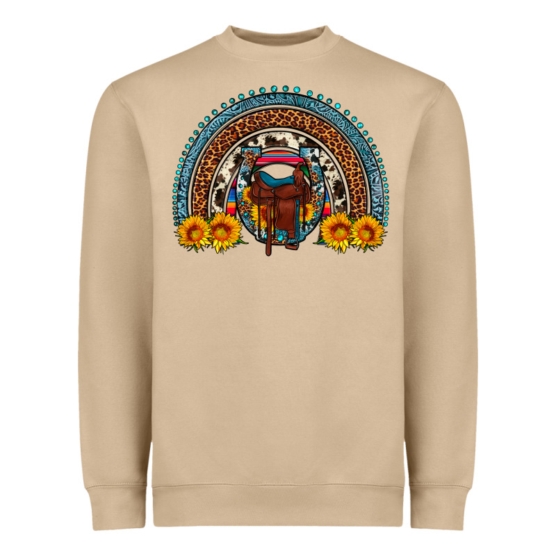 Saddle Sunflower Horseshoe Rainbow Heavyweight Sweatshirt by Artiststas | Teevron