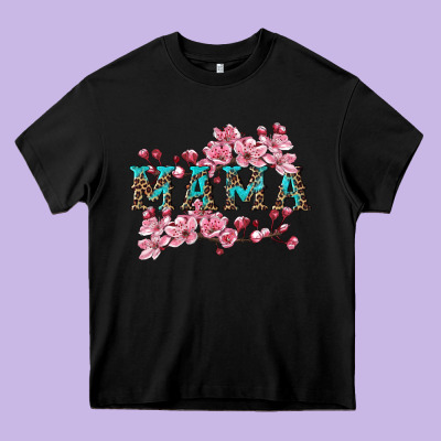 Mama With Cherry Blossoms Heavy Core Tee Designed By Artiststas
