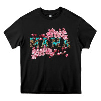 Black mama with cherry blossoms Heavy Core Tee - Artiststas
