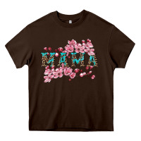 Chocolate Brown mama with cherry blossoms Heavy Core Tee - Artiststas