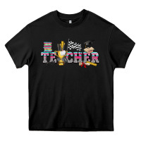 Black race with teacher Heavy Core Tee - texasbilliewilder