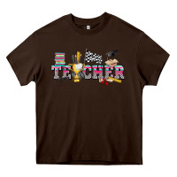 Chocolate Brown race with teacher Heavy Core Tee - texasbilliewilder
