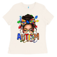 Bone autism mom afro messy bun (1) Ladies Tee - texasbilliewilder