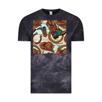 Cloud Black cowboy western seamless pattern Vintage Tee - BundleAndBundleShop