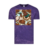Cloud Purple cowboy western seamless pattern Vintage Tee - BundleAndBundleShop