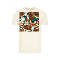 Vintage Arctic cowboy western seamless pattern Vintage Tee - BundleAndBundleShop