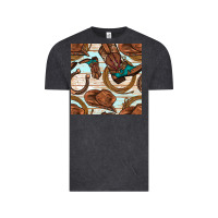 Vintage Black cowboy western seamless pattern Vintage Tee - BundleAndBundleShop