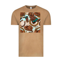 Vintage Camel cowboy western seamless pattern Vintage Tee - BundleAndBundleShop