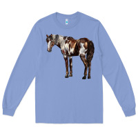 Colony Blue Mustang Horse Long Sleeve Tee - LillyAllenDesigns