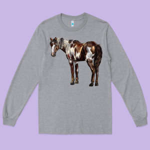 Mustang Horse Long Sleeve Tee Designed By Lillyallendesigns