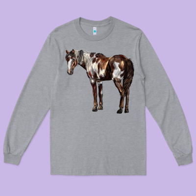Mustang Horse Long Sleeve Tee Designed By Lillyallendesigns