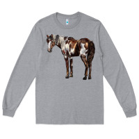 Heather Grey Mustang Horse Long Sleeve Tee - LillyAllenDesigns