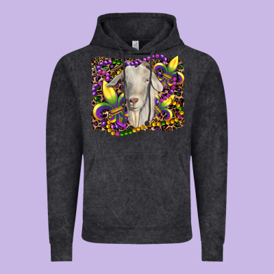Mardi Gras Goat Fleur De Lis Vintage Hoodie Designed By Ranaportraitstore
