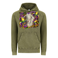 Vintage Olive mardi gras goat fleur de lis Vintage Hoodie - RanaPortraitStore