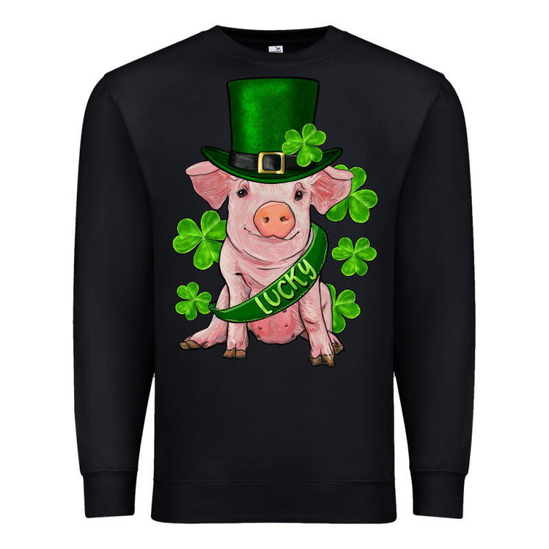 St. Patrick's Day Lucky Baby Pig Premium Sweatshirt by RanaPortraitStore | Teevron