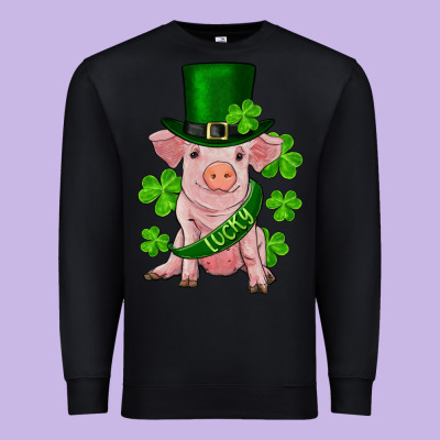St. Patrick's Day Lucky Baby Pig Premium Sweatshirt Designed By Ranaportraitstore