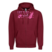 Burgundy lets go girls Zipper Hoodie - NancyCooperArtShop