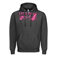 Charcoal Heather lets go girls Zipper Hoodie - NancyCooperArtShop