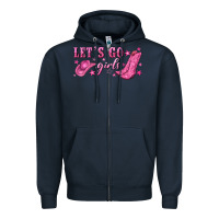 Navy lets go girls Zipper Hoodie - NancyCooperArtShop