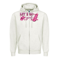 Oatmeal Heather lets go girls Zipper Hoodie - NancyCooperArtShop