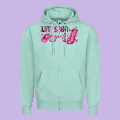 Lets Go Girls Zipper Hoodie Designed By Nancycooperartshop