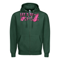 Sports Green lets go girls Zipper Hoodie - NancyCooperArtShop