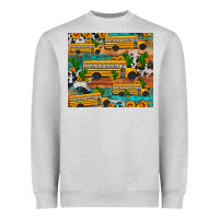 Heather Grey school bus cactus sunflower Heavyweight Sweatshirt - Artiststas