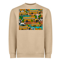 Mushroom school bus cactus sunflower Heavyweight Sweatshirt - Artiststas