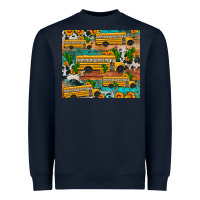 Navy school bus cactus sunflower Heavyweight Sweatshirt - Artiststas