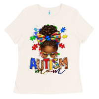 Bone autism mom afro messy bun Ladies Tee - texasbilliewilder