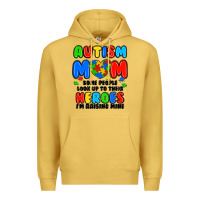 Antique Gold autism mom some people look up to their heroes i'm Premium Hoodie - JahusDesignShop