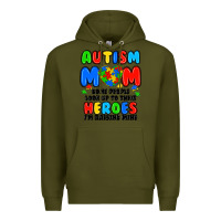Army Green autism mom some people look up to their heroes i'm Premium Hoodie - JahusDesignShop