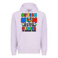 Lilac autism mom some people look up to their heroes i'm Premium Hoodie - JahusDesignShop