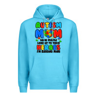 Ocean Blue autism mom some people look up to their heroes i'm Premium Hoodie - JahusDesignShop