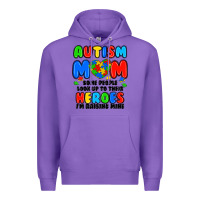 Purple autism mom some people look up to their heroes i'm Premium Hoodie - JahusDesignShop