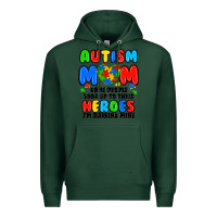 Sports Green autism mom some people look up to their heroes i'm Premium Hoodie - JahusDesignShop