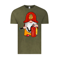 Vintage Olive firefighter gnomes Vintage Tee - Artiststas