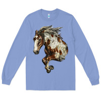 Colony Blue Mustang Horse Long Sleeve Tee - LillyAllenDesigns