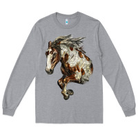 Heather Grey Mustang Horse Long Sleeve Tee - LillyAllenDesigns