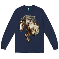 Navy Mustang Horse Long Sleeve Tee - LillyAllenDesigns