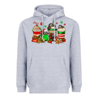 Heather Grey christmas sloth coffee cups Heavyweight Hoodie - Jasminsmagicworld