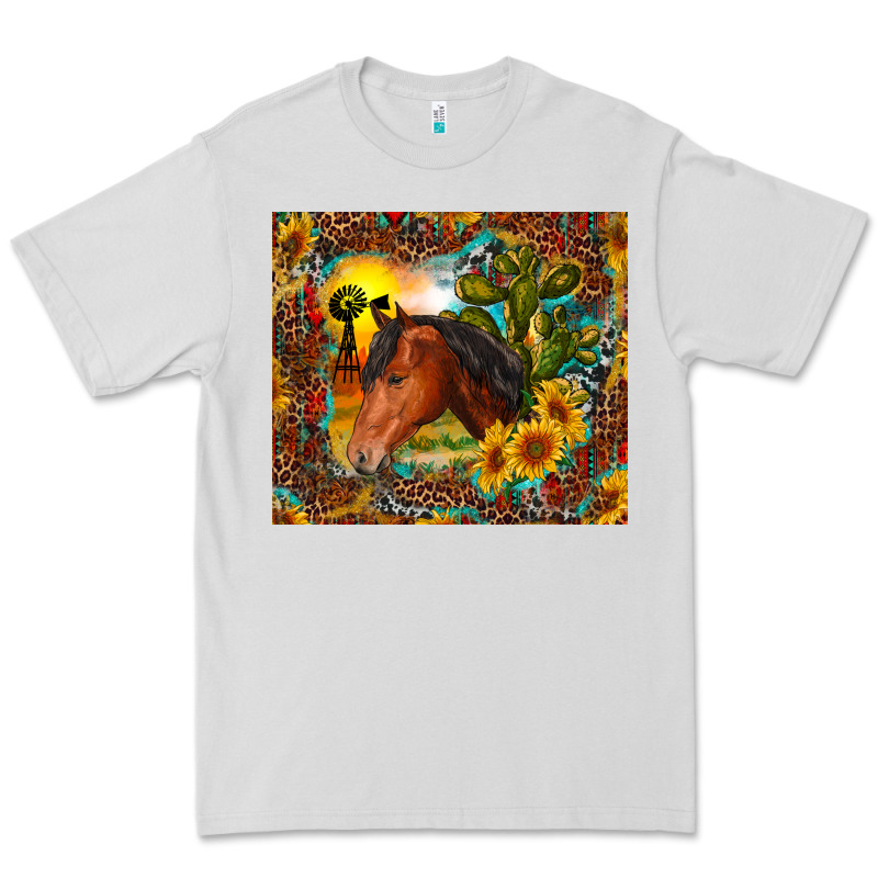 Western Horse And Sunflower Premium Tee by RanaPortraitStore | Teevron